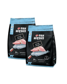 PAN MIĘSKO Hrană uscată pentru pisici pui cu păstrăv S 2x400 g