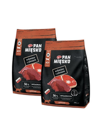PAN MIĘSKO Sac de hrană pentru pisici, vită cu căprioară M 2x400 g