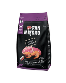 PAN MIĘSKO Sac hrana pisici cu vitel si creveti S 5 kg