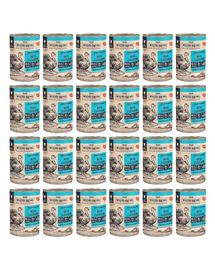 WIEJSKA ZAGRODA Conserva hrana cu somon si curcan, pentru pisici adulte 24x400 g