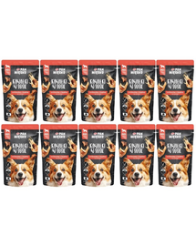 PAN MIĘSKO bucăți în sos cu vită și capră 10x150 g hrană umedă câini
