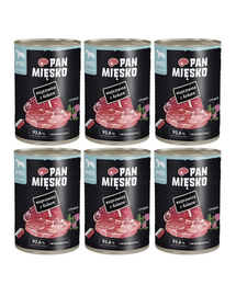 PAN MIĘSKO Carne de porc cu mistreț hrană umedă pentru câini 6x400 g
