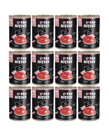 PAN MIĘSKO Curcan cu vită hrană umedă pentru căței 12x400 g