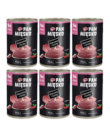PAN MIĘSKO Carne de porc cu rață hrană umedă pentru căței 6x400 g