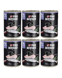 PAN MIĘSKO hrană umedă pisoi 6x400 g curcan și somon