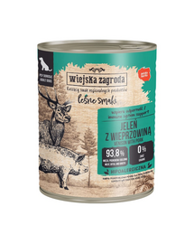 WIEJSKA ZAGRODA hrană umedă pentru câini cu cerb și porc (Gusturi de Pădure) 800 g