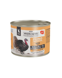 WIEJSKA ZAGRODA Hrană umedă monoproteică cu curcan pentru pisici, 200 g