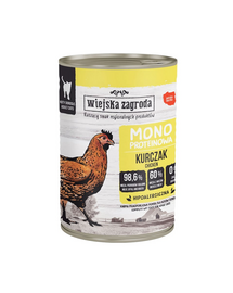 WIEJSKA ZAGRODA Hrana umedă monoproteică cu pui pentru pisici 400 g