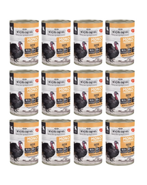 WIEJSKA ZAGRODA Hrană umedă monoproteică cu curcan pentru pisici 12x400 g