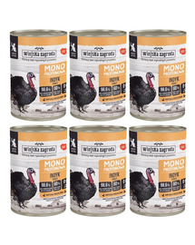 WIEJSKA ZAGRODA set hrană pisoi 6x400 g curcan