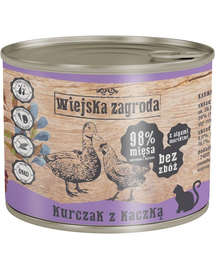 WIEJSKA ZAGRODA Adult Hrana umeda pentru pisici adulte, cu pui si rata 12x200 g