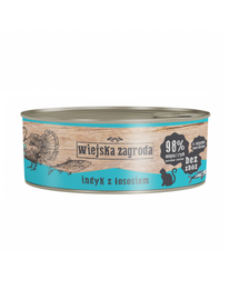 WIEJSKA ZAGRODA Adult Hrana umeda pentru pisici adulte, cu somon si curcan 12x85 g