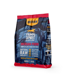 PRIMAL SPIRIT Iberian Adult Pork Ham 2x1kg cu porc și șuncă hrană câini