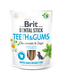 BRIT Dental Stick Teeth and Gums cu mușețel și salvie 251 g recompense dentare pentru câini ce susțin sănătatea dinților și gingiilor