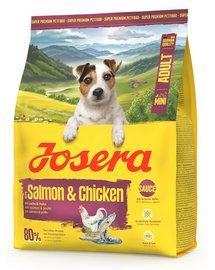 JOSERA Mini Adult Salmon and Chicken 900g hrană câine rasă mică, cu sos