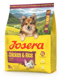 JOSERA Mini Senior Chicken and Rice 900g pentru câine senior rasă mică
