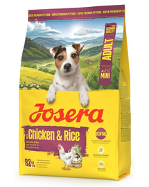 JOSERA Mini Adult Chicken and Rice 3kg hrană fără gluten pentru câini talie mică