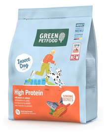 GREEN PETFOOD InsectDog with Salmon High Protein 900g hrană cu insecte și somon pentru câini activi