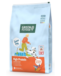 GREEN PETFOOD InsectDog with Salmon High Protein 7,5kg insecte și somon pentru câini activi