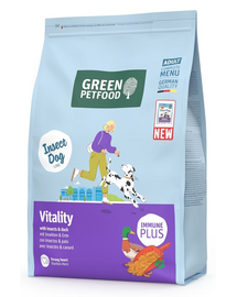 GREEN PETFOOD InsectDog with Duck Vitality 3kg hrană câini cu insecte și rață