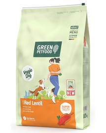 GREEN PETFOOD VeggieDog with Red Lentil 10kg hrană vegetariană câini cu linte roșie