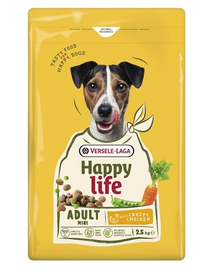 VERSELE-LAGA Happy Life Adult Mini 2,5 kg hrană câini talie mică cu pui