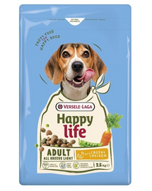 VERSELE-LAGA Happy Life Adult Light with Chicken 2,5kg hrană câini supraponderali