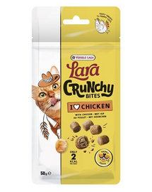 VERSELE-LAGA Lara Snack Crunchy Bites Chicken Happy Teeth 50g recompensă pentru igiena dentară a pisicilor