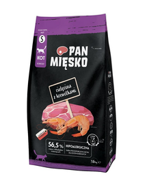 PAN MIĘSKO Sac hrana pisici, cu vitel si creveti S 1,6 kg