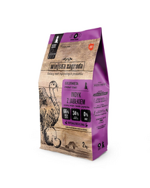 WIEJSKA ZAGRODA Hrană uscată pentru căței curcan cu măr M 2x2 kg