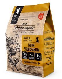 WIEJSKA ZAGRODA Curcan cu pui hrană uscată pentru pisoi 400 g