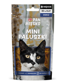 AN MIĘSKO Mini bețișoare cu cod gustare pentru pisici 50 g