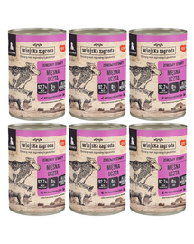 WIEJSKA ZAGRODA Conservă hrană pentru căței festin de carne 6x400 g