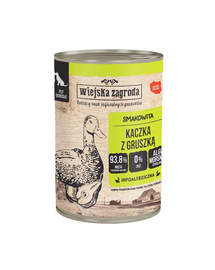 WIEJSKA ZAGRODA Rață cu pară, hrană umedă pentru câini 6x400 g