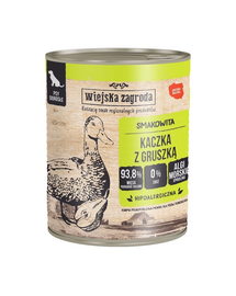 WIEJSKA ZAGRODA Rață cu pară, hrană umedă pentru câini 12x800 g