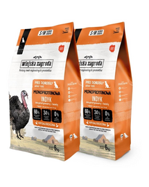 WIEJSKA ZAGRODA Hrană uscată monoproteice cu curcan pentru câini S/M 2x6 kg