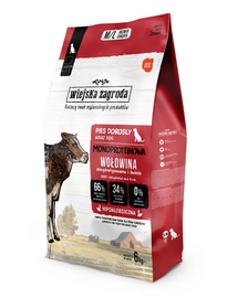 WIEJSKA ZAGRODA Hrană uscată monoproteică cu vită pentru câini M/L 6 kg