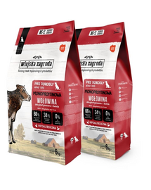 WIEJSKA ZAGRODA Hrană uscată monoproteică cu vită pentru câini M/L 2x6 kg