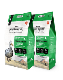 WIEJSKA ZAGRODA Hrană uscată monoproteică cu rață pentru câini M/L  2x6 kg