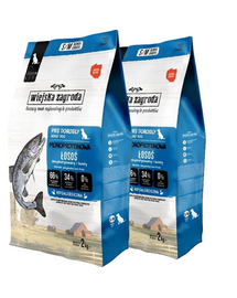 WIEJSKA ZAGRODA Hrană uscată monoproteică cu somon pentru câini S/M 2x2 kg