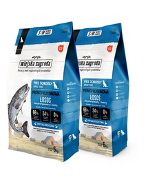WIEJSKA ZAGRODA Hrană uscată monoproteică cu somon pentru câini S/M 2x6 kg