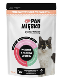 Pan Mięsko Hrană uscată pentru pisici cu nevoi speciale, Digestive & Hairball Control 800 g