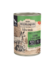 WIEJSKA ZAGRODA Forest Flavours Cerb cu iepure 24x400 g hrana umeda pentru caini adulti