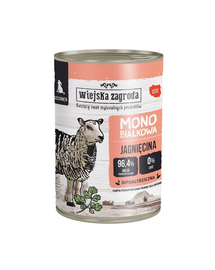 WIEJSKA ZAGRODA Mancare umeda pentru catelusi cu miel 12x400 g