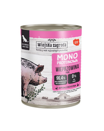 ZAGRODA Hrană umedă monoproteică cu porc pentru câini 6x800 g