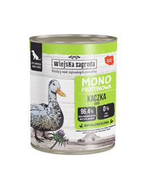 WIEJSKA ZAGRODA Hrana umedă monoproteică cu rață pentru câini 12x800 g
