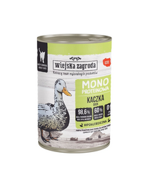 WIEJSKA ZAGRODA Hrana umedă monoproteică cu rață pentru pisici 24x400 g