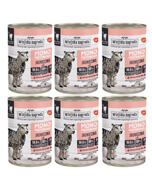 WIEJSKA ZAGRODA Hrană umedă monoproteică cu miel pentru pisici 6x400 g