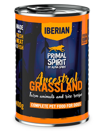 PRIMAL SPIRIT Iberian Ancestral Grassland hrană umedă pentru câini 400 g