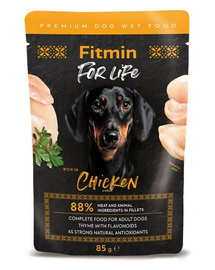 Fitmin For Life Dog Adult Chicken Hrană completă pentru câini adulți cu pui 85 g